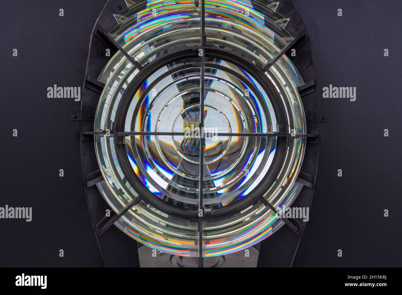 Baily Lighthouse Optic, Howth, County Dublin, Irlanda Foto Stock