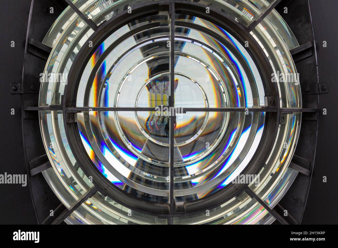 Baily Lighthouse Optic, Howth, County Dublin, Irlanda Foto Stock