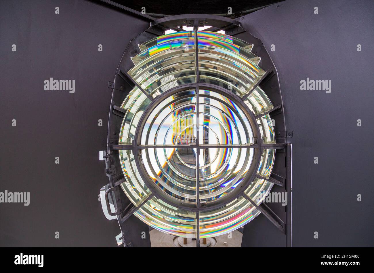 Baily Lighthouse Optic, Howth, County Dublin, Irlanda Foto Stock
