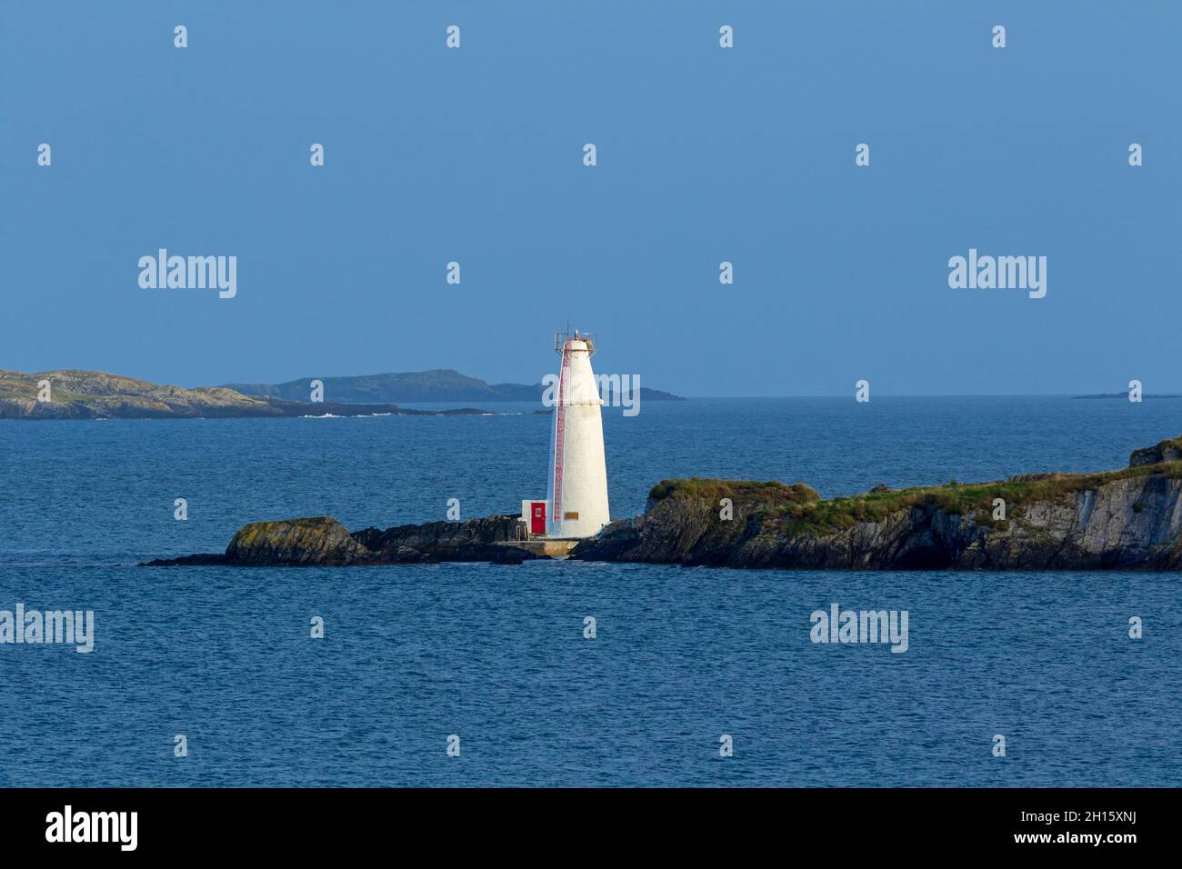 Copper Point Lighthouse, Long Island, County Cork, Irlanda Foto Stock