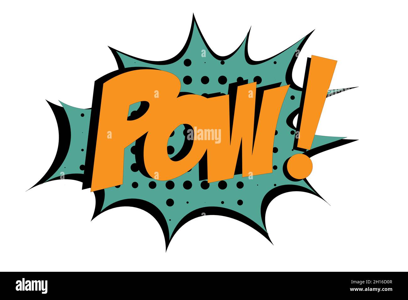 POW Comic Lettering Vector illustrazione cartoon in stile retrò pop art su sfondo halftone Illustrazione Vettoriale