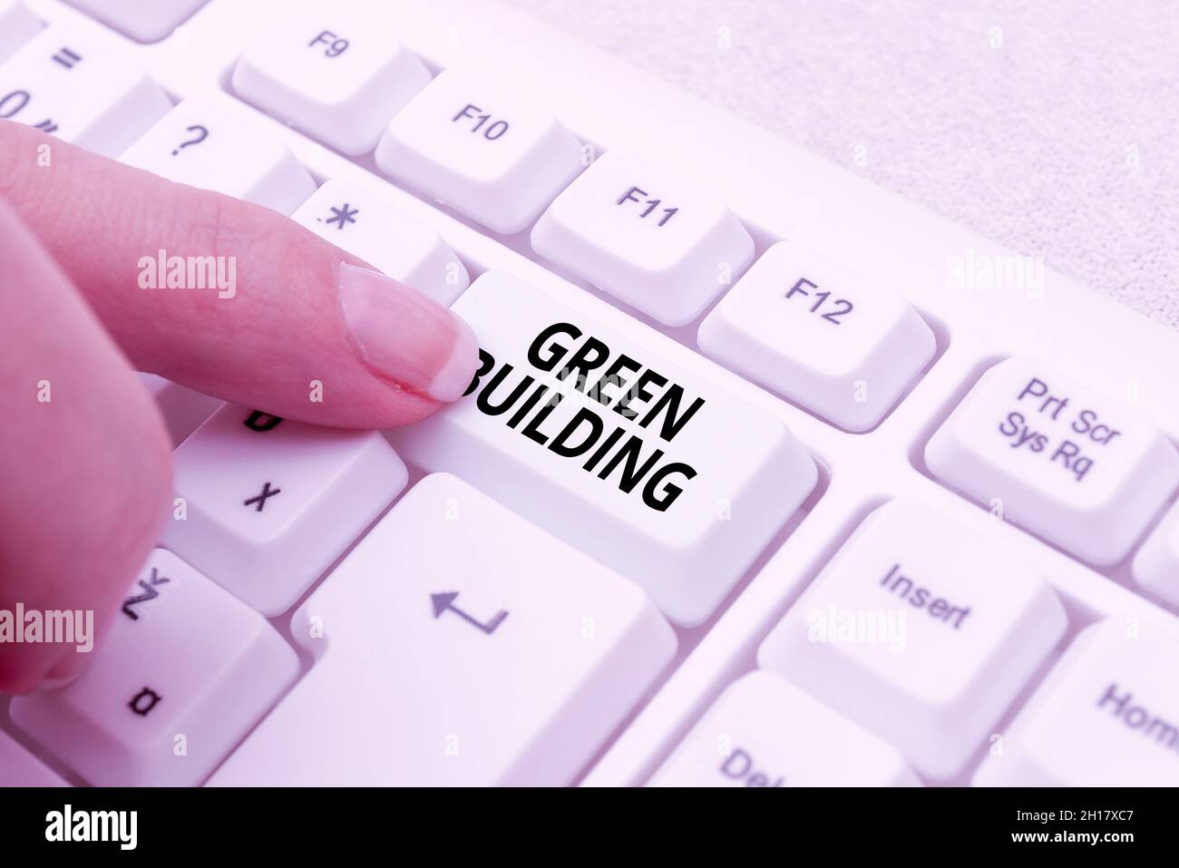 Testo scritto a mano Green Building. Business Showcase Una struttura che è ecologicamente responsabile Sustainable trascribbing Online Voice Recordings Foto Stock