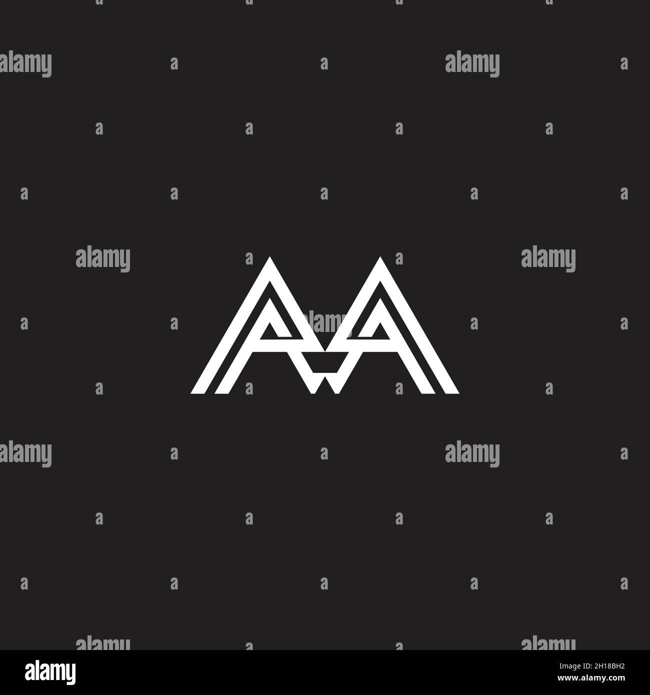 lettera ma linea triangolare semplice vettore di logo geometrico Illustrazione Vettoriale