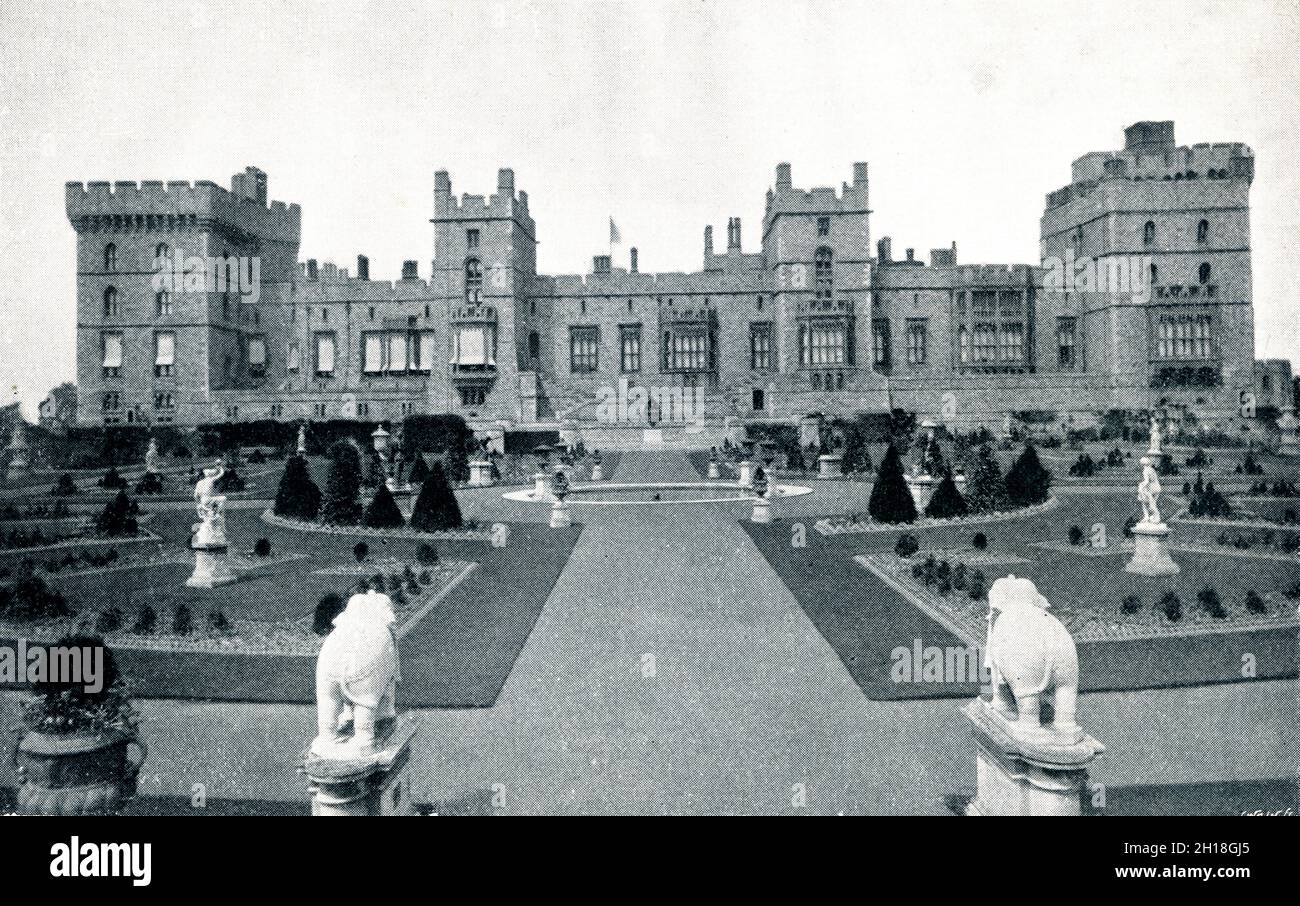 Windsor Castle East Terrace Garden Foto dei Giardini reali del XIX secolo Foto Stock