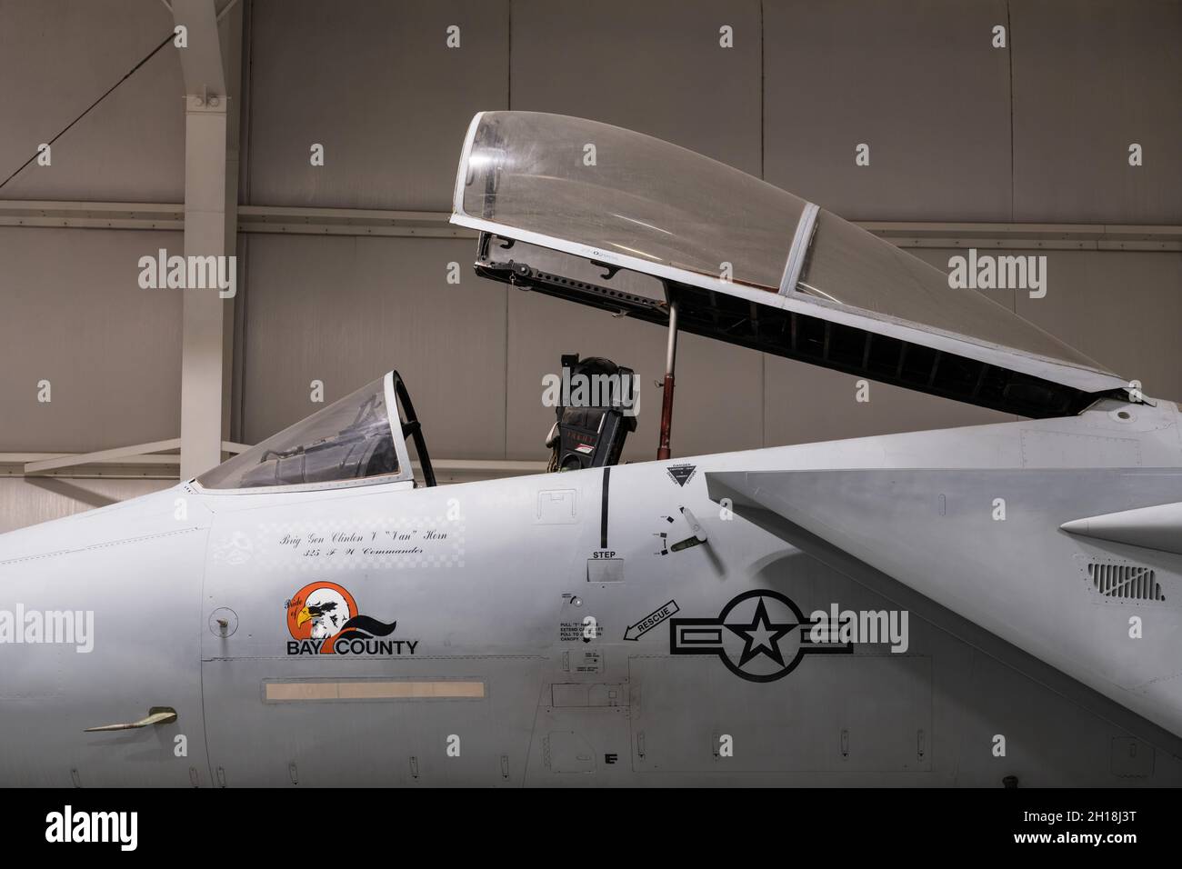 Un combattente tattico McDonnell Douglas F-15 Eagle presso l'Hill Aerospace Museum dello Utah. Foto Stock