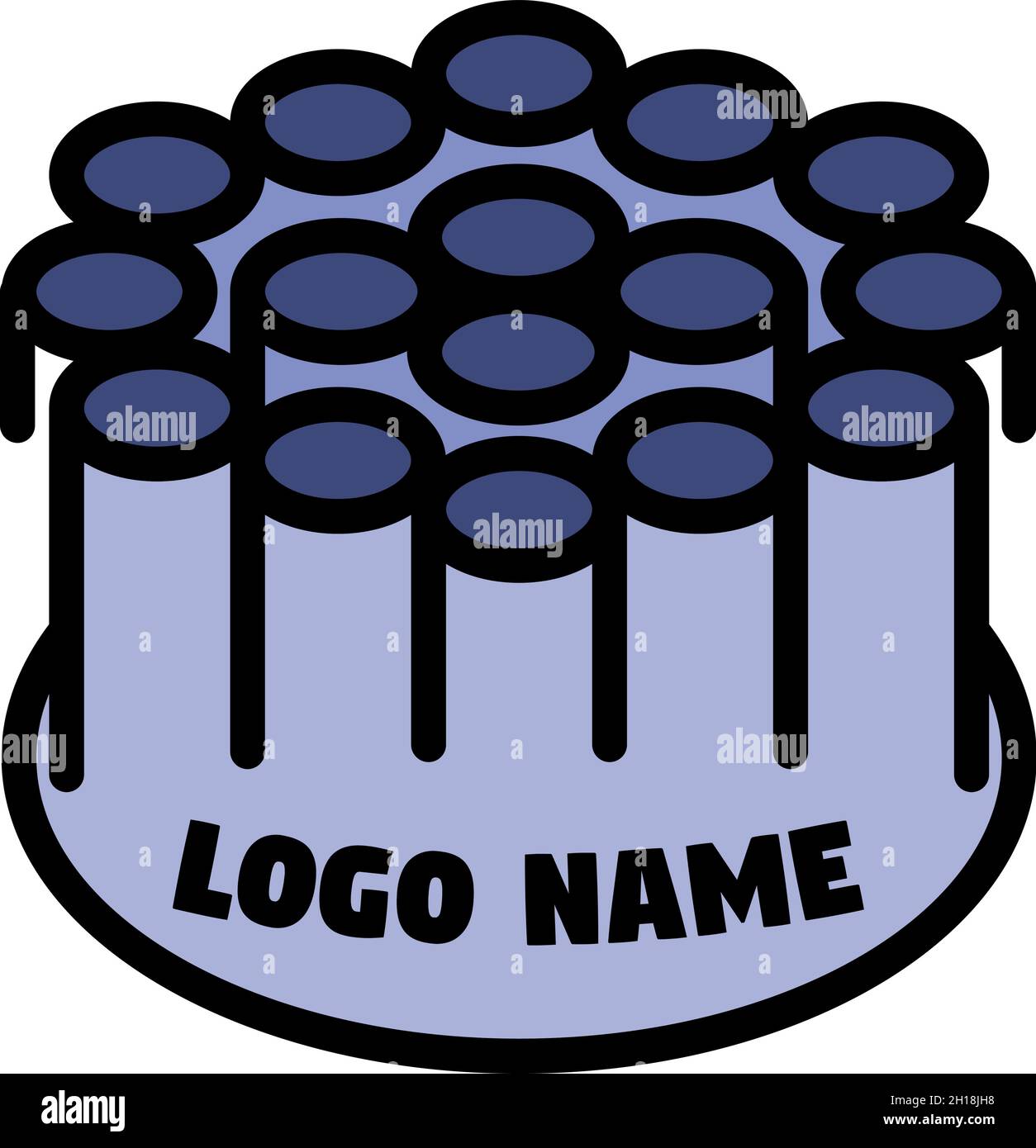 Icona del logo del cavo intrecciato. Profilo cavo intrecciato logo vettore icona colore piatto isolato Illustrazione Vettoriale