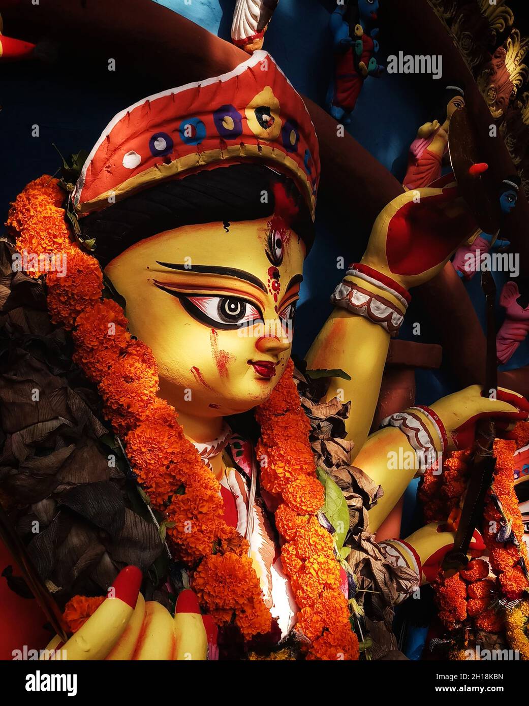 Il Supremo shakti, Maa Durga è adorato nella massima devozione nella religione indù Foto Stock