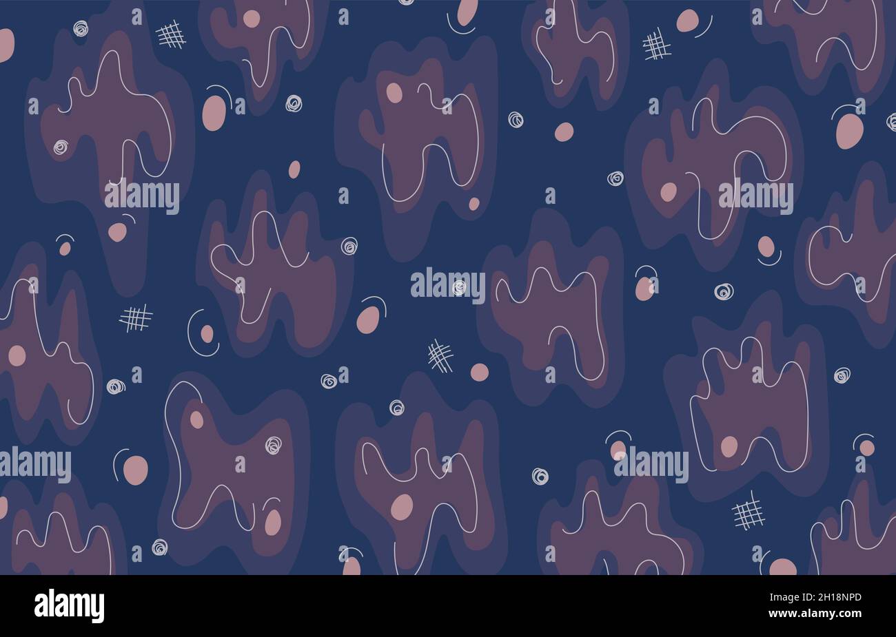 Astratto Doodle disegno a mano modello di forma stile libero. La sovrapposizione con linee e cerchi forma lo sfondo. Vettore di illustrazione Illustrazione Vettoriale