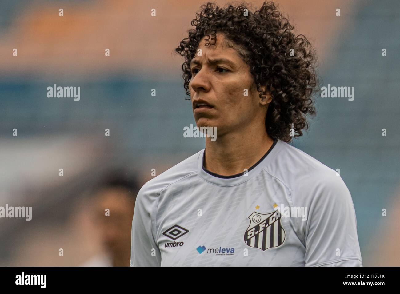 Barueri, Brasile. 17 ottobre 2021. Cristiane nella partita tra Santos X São Paulo, valida per le semifinali del 2021 Paulo Women's Soccer Championship del São, svoltasi ad Aena Barueri, domenica mattina, 17. Credit: Van Campos/FotoArena/Alamy Live News Foto Stock