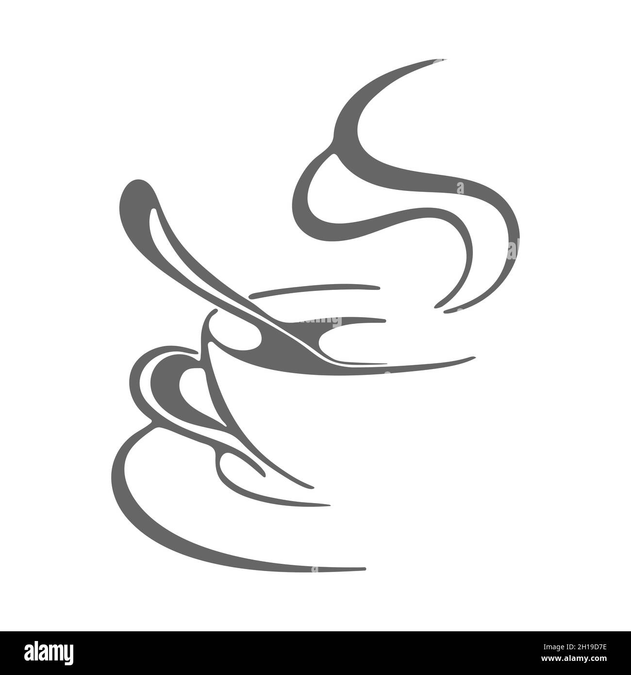 Tazze di caffè caldo o tè al vapore. Icona per siti Web, applicazioni, menu e caffetterie. Design piatto. Illustrazione Vettoriale