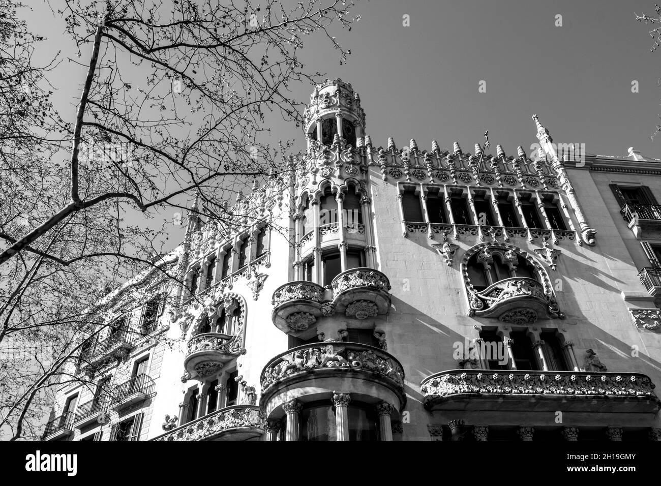 Famosa Sala Concerti Palau de la Musica Catalana, Barcellona, Spagna Foto Stock