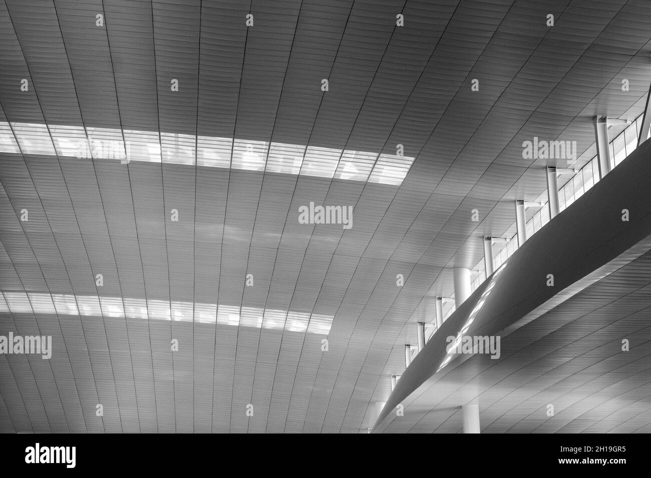 Dettagli architettonici a Josep Tarradellas Barcelona-El Prat, aeroporto di Barcellona Foto Stock