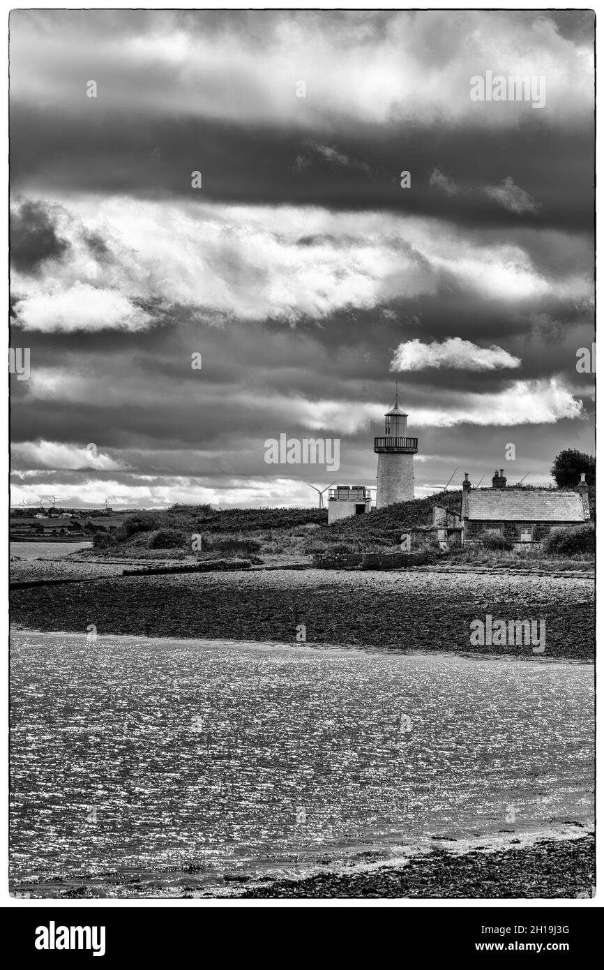 Faro di Scattery Island, County Clare, Irlanda Foto Stock
