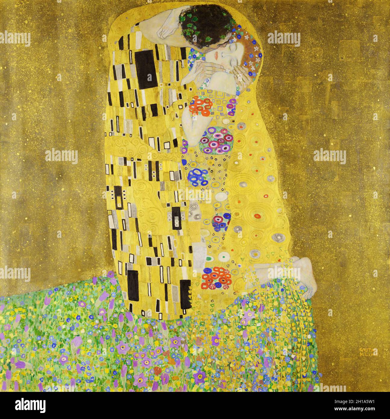 Il Bacio di Gustav Klimt Foto Stock