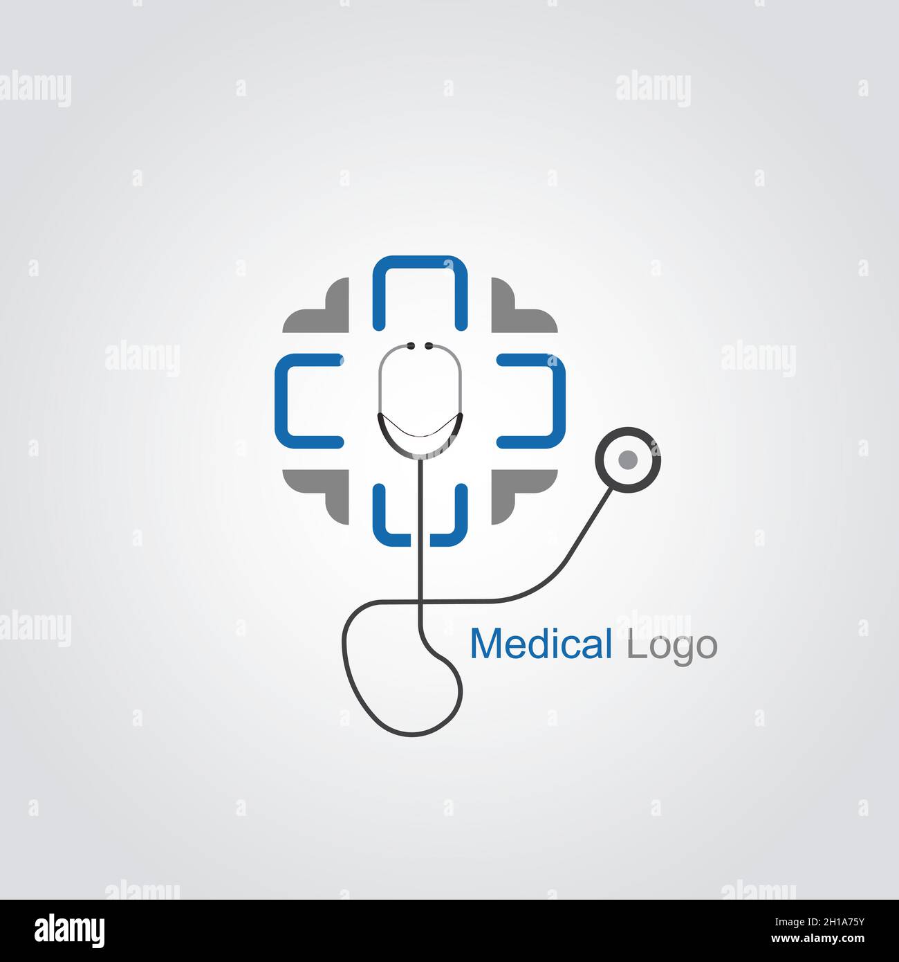 Modello di disegno del logo del vettore sanitario. Logo medico per clinica, ospedale e prodotti farmaceutici. Illustrazione Vettoriale