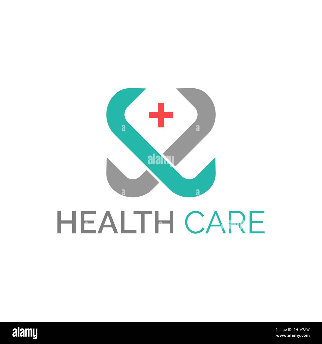 Modello di disegno del logo del vettore sanitario. Logo medico per clinica, ospedale e prodotti farmaceutici. Illustrazione Vettoriale