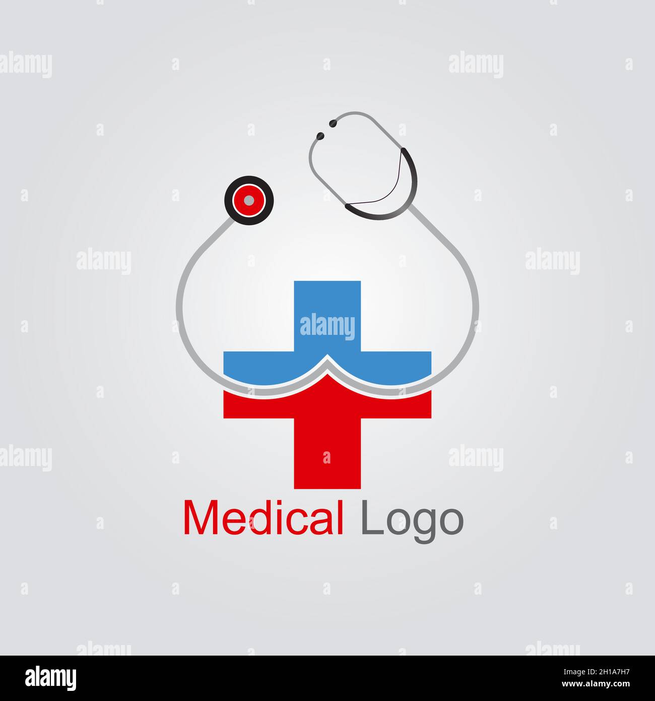 Modello di disegno del logo del vettore sanitario. Logo medico per clinica, ospedale e prodotti farmaceutici. Illustrazione Vettoriale