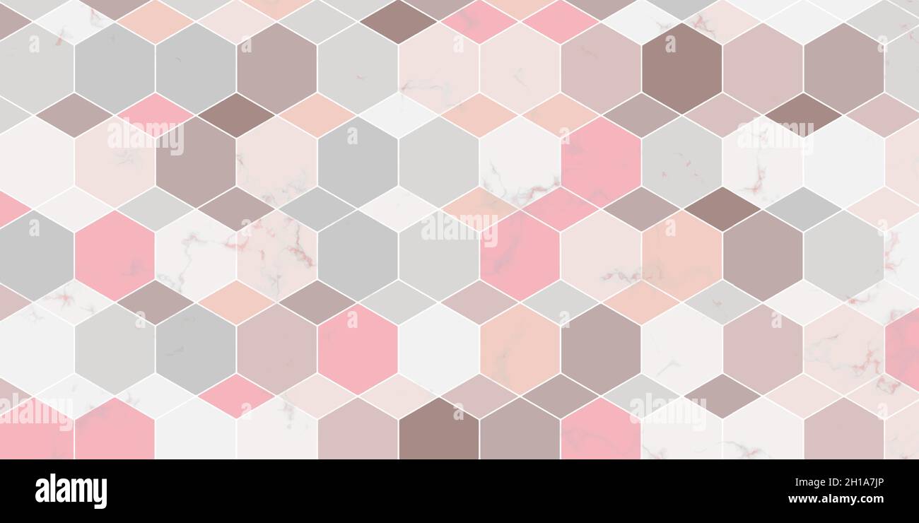 Astratto motivo geometrico elegante sfondo rosa con forma poligonale colore pastello e struttura marmorea Illustrazione Vettoriale