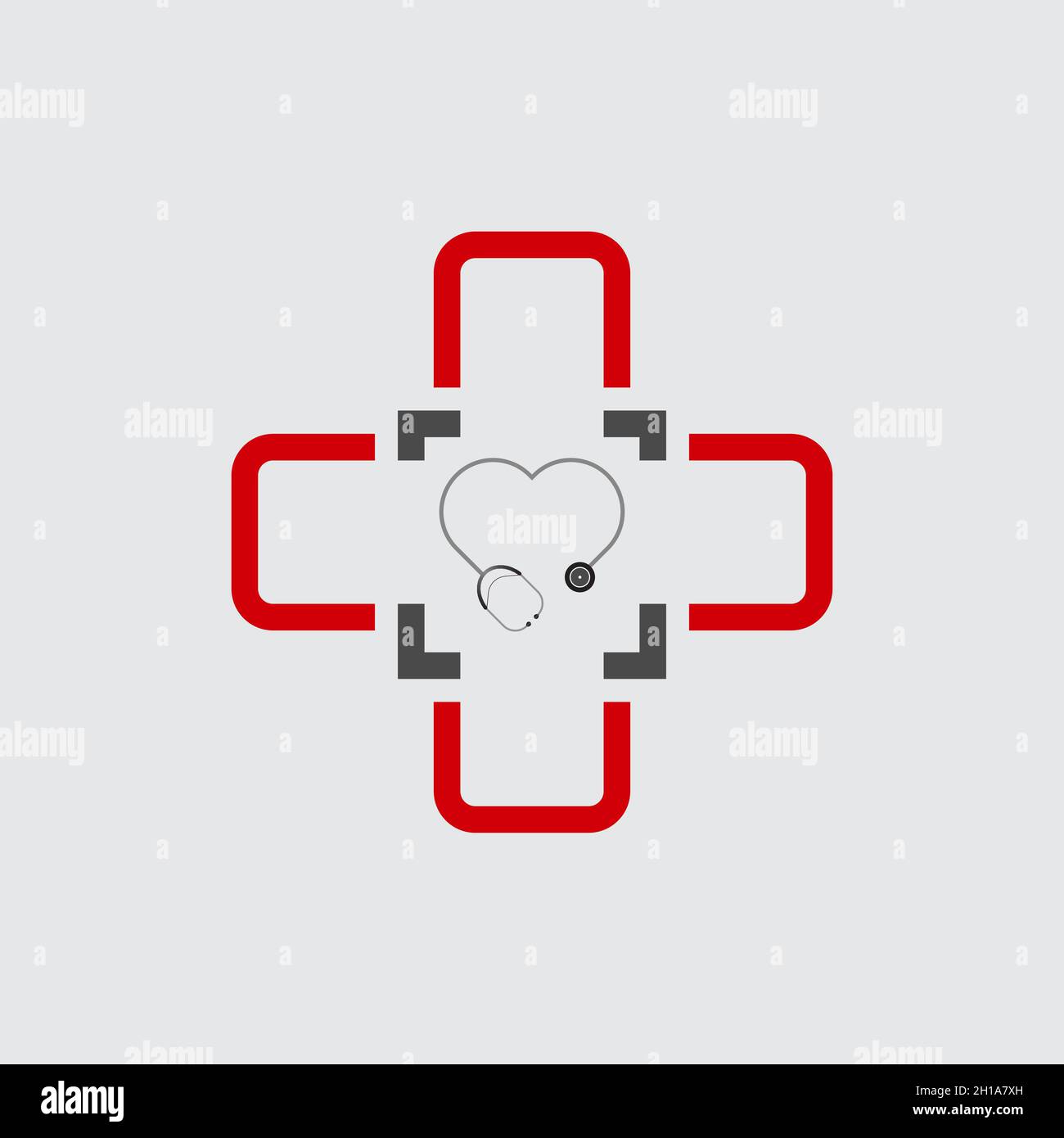 Modello di disegno del logo del vettore sanitario. Logo medico per clinica, ospedale e prodotti farmaceutici. Illustrazione Vettoriale