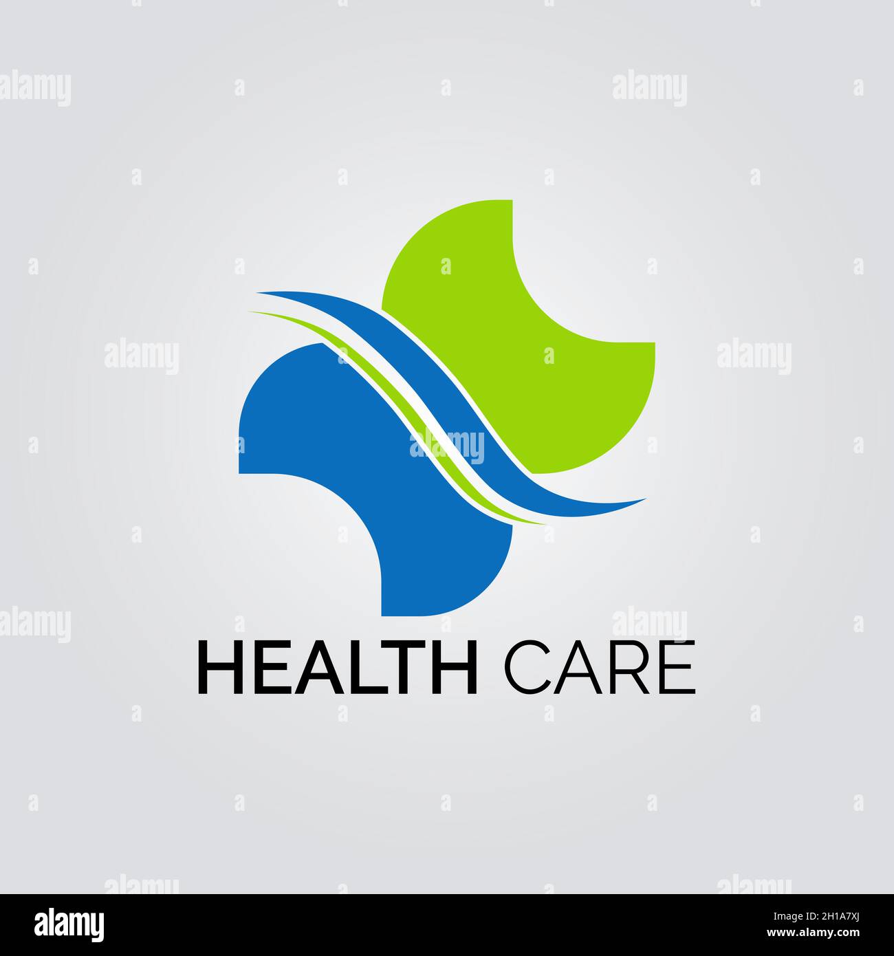 Modello di disegno del logo del vettore sanitario. Logo medico per clinica, ospedale e prodotti farmaceutici. Illustrazione Vettoriale