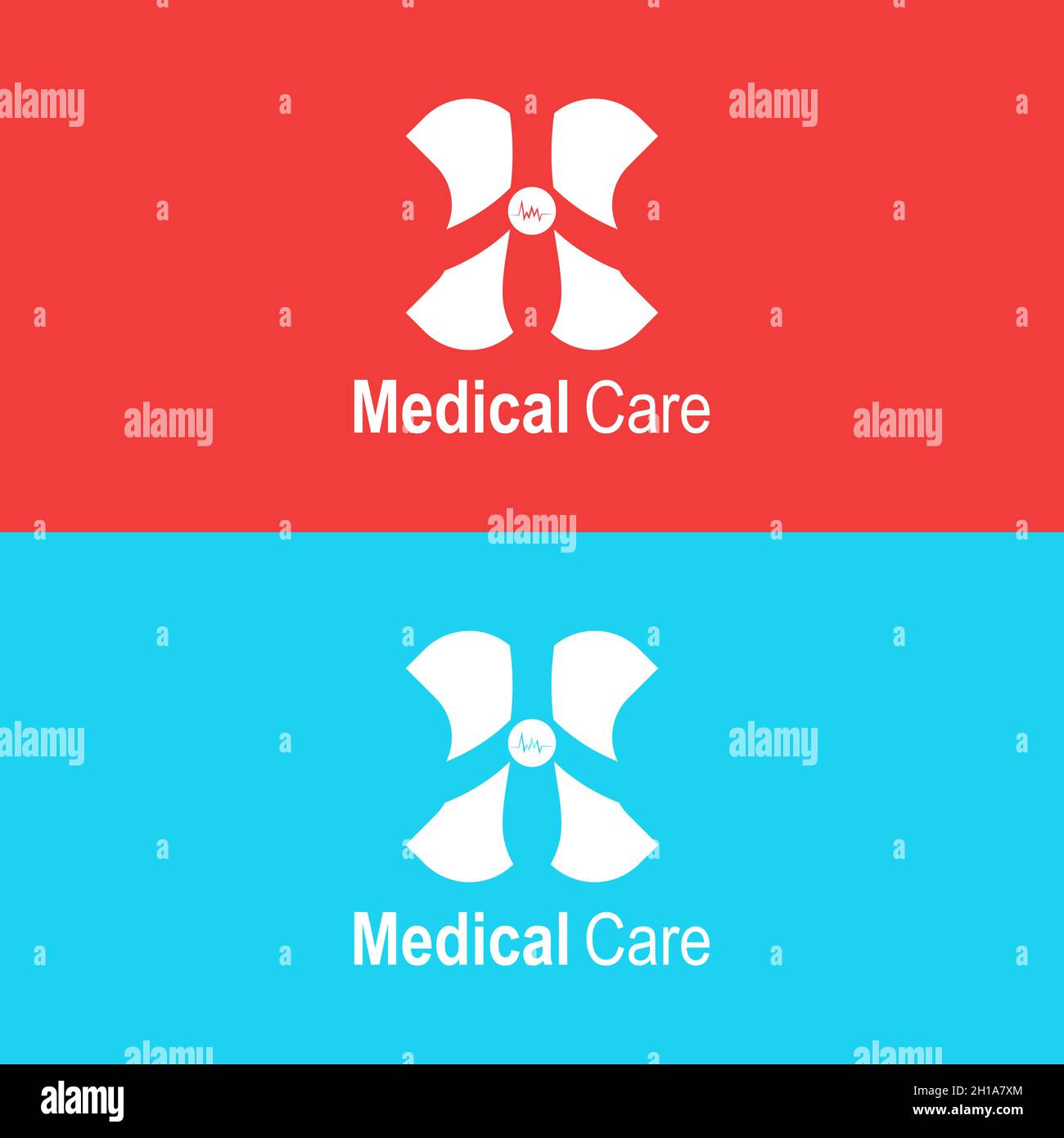 Modello di disegno del logo del vettore sanitario. Logo medico per clinica, ospedale e prodotti farmaceutici. Illustrazione Vettoriale