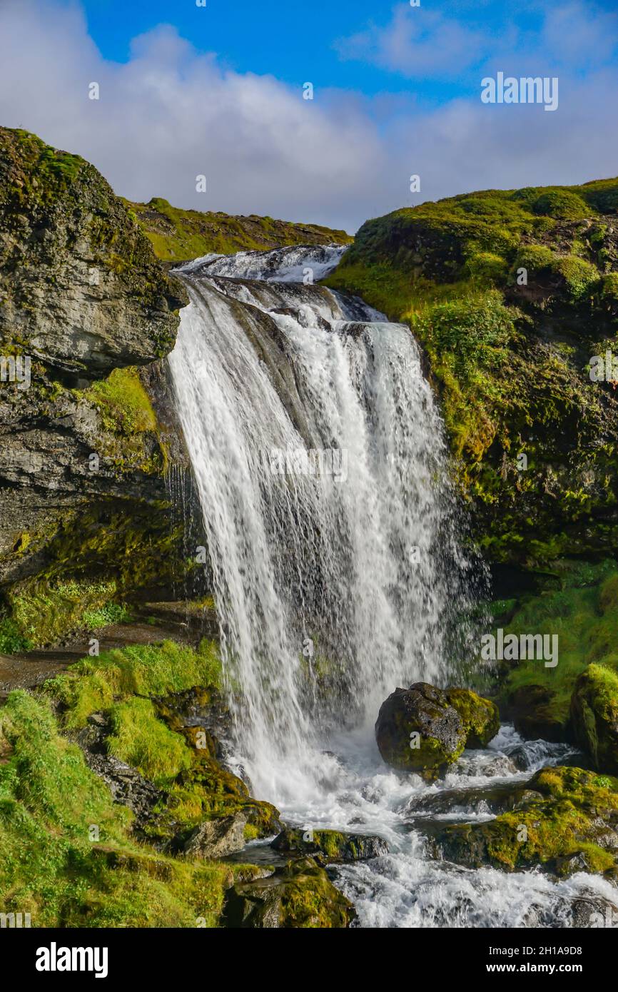 Penisola di Straefellsne, Islanda: Cascata delle pecore. Foto Stock