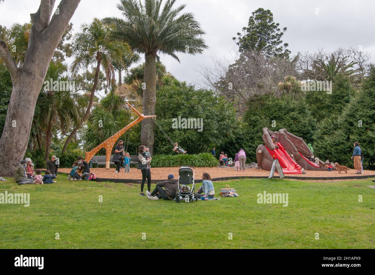 Parco giochi nei Giardini Fitzroy, Melbourne, Australia Foto Stock