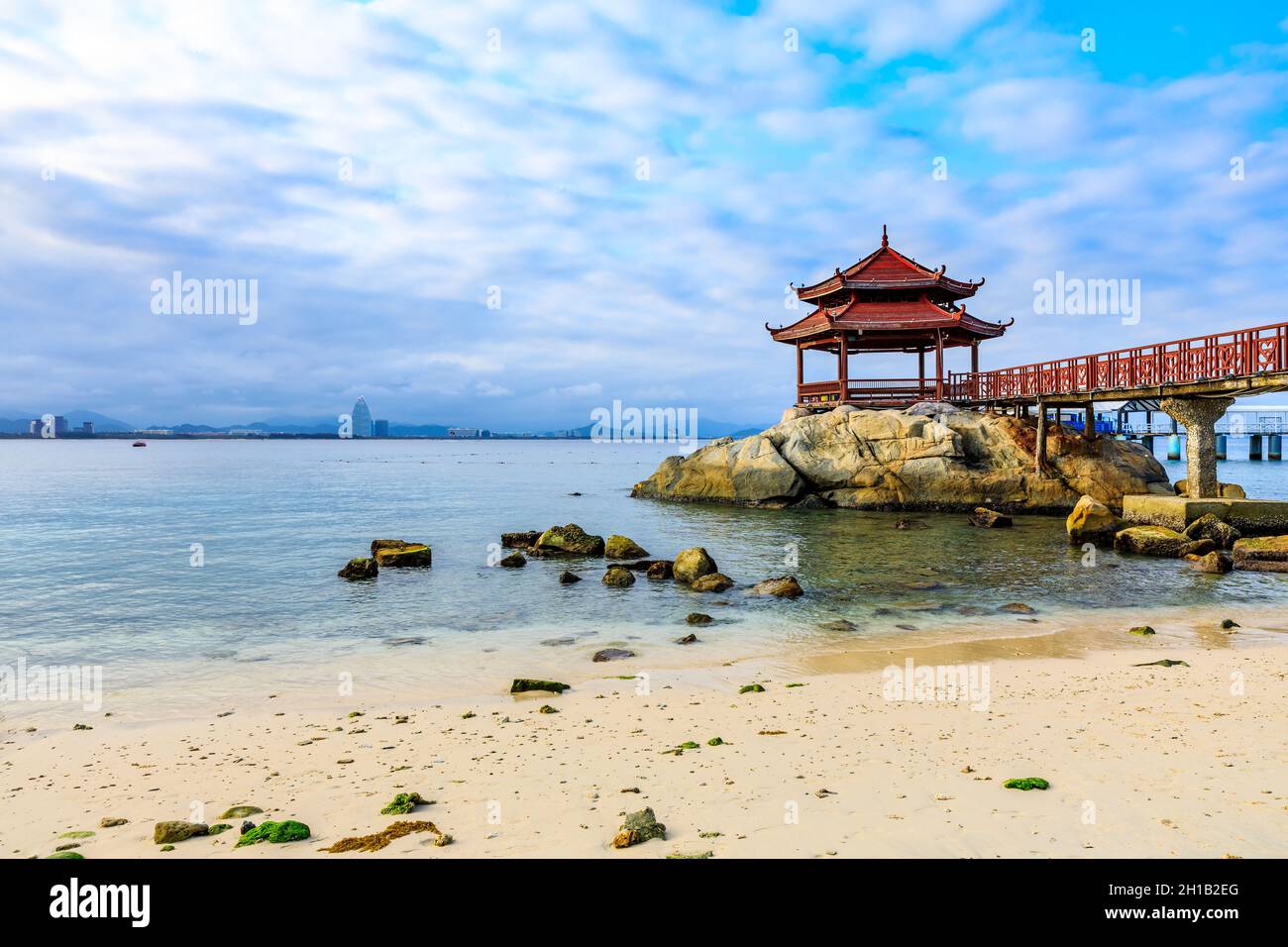 Bellissimo paesaggio di mare a Sanya, Hainan, Cina. Foto Stock