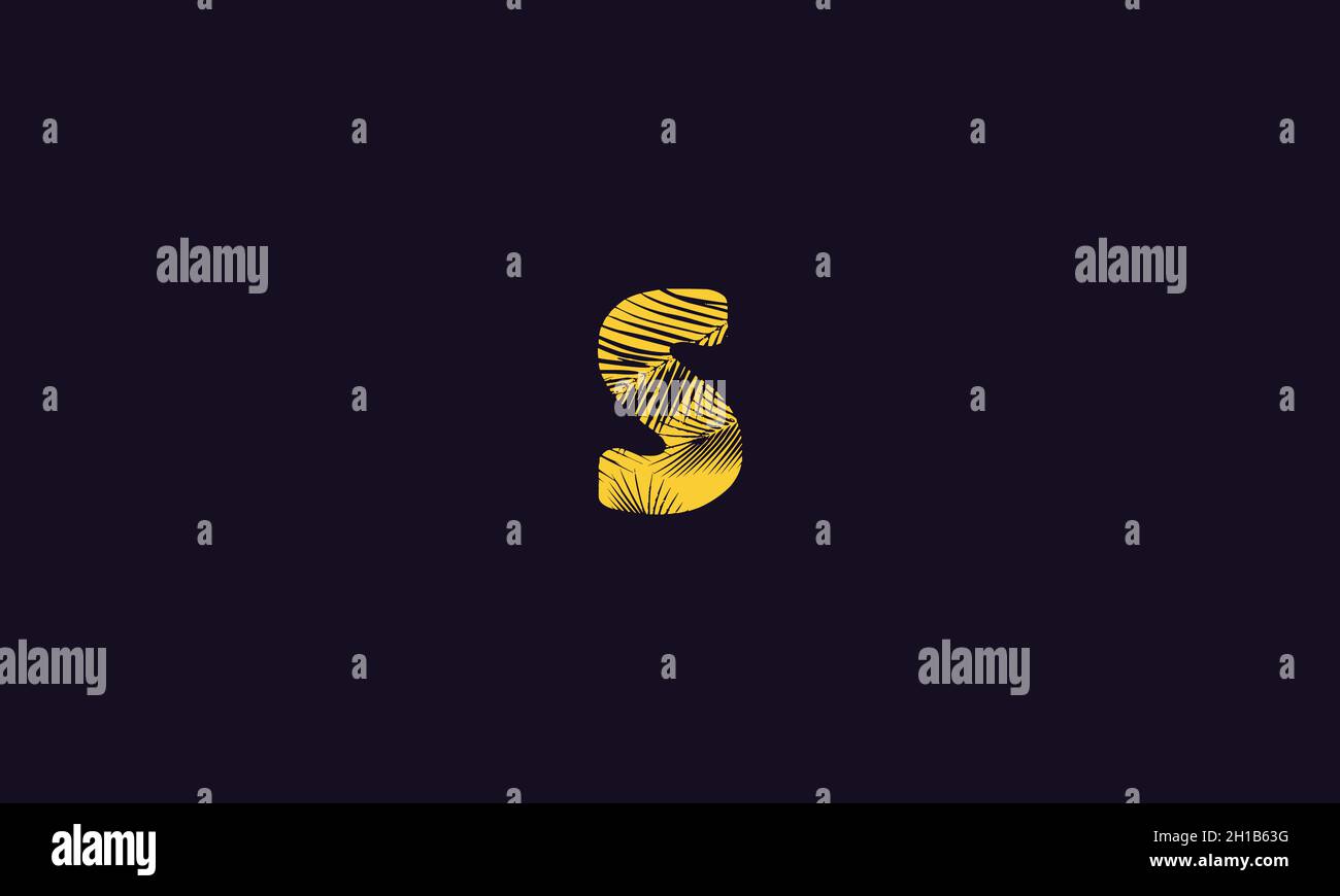 LETTERA S LOGO PALM CON EFFETTO SPAZIO NEGATIVO PER L'USO CON ILLUSTRAZIONI Illustrazione Vettoriale