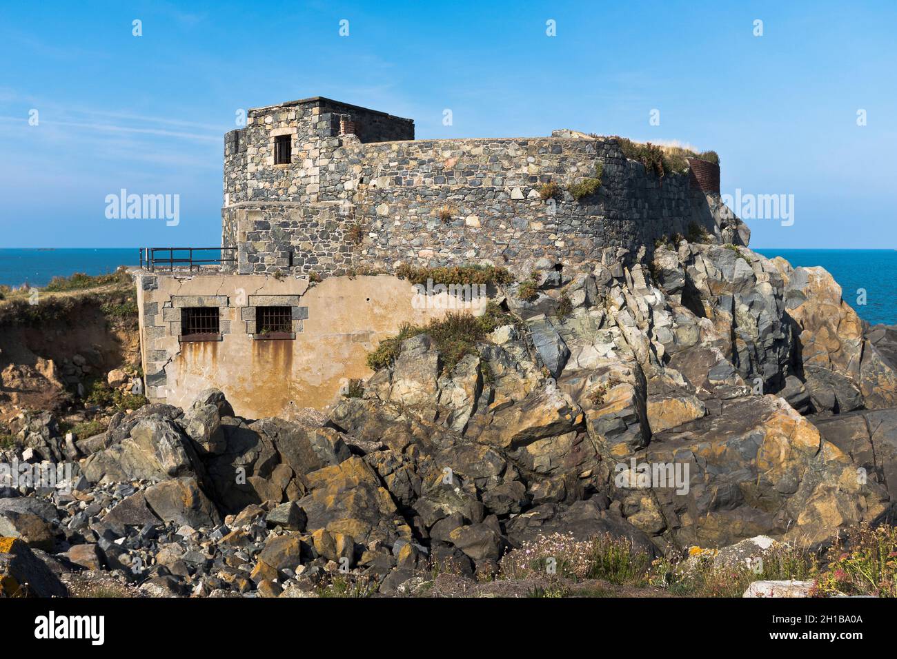 dh Fort doyle VALE GUERNSEY l'invasione francese difende la seconda guerra mondiale la difesa costiera tedesca canale isola Foto Stock