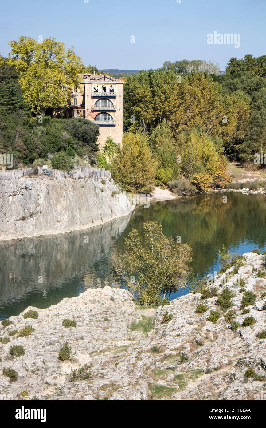 Reportage su Beaucaire/Pont-du-Gard voie verte Foto Stock