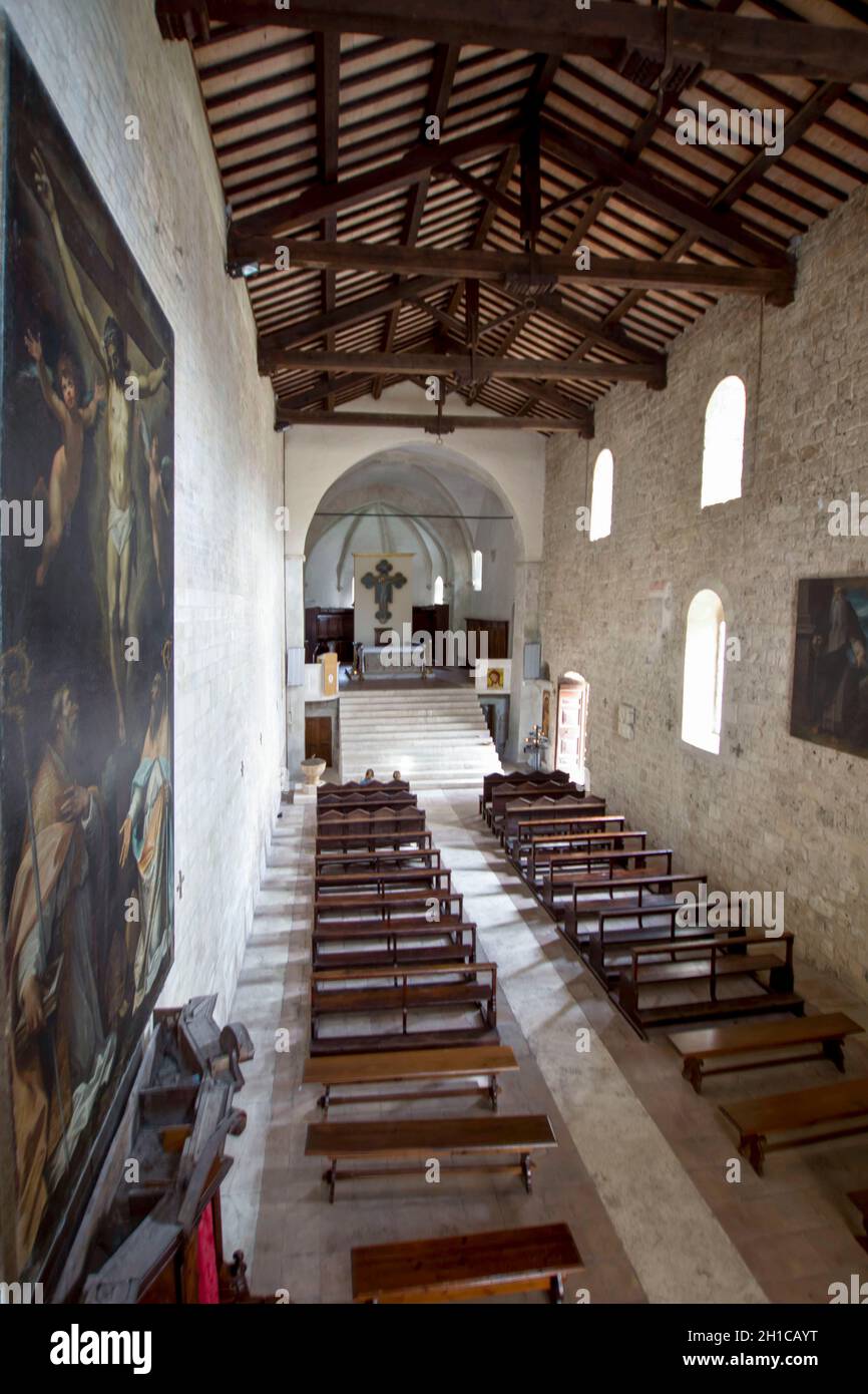 Abbazia di S. Eutizio, Preci, Perugia, Umbria, Italia, Europa Foto Stock