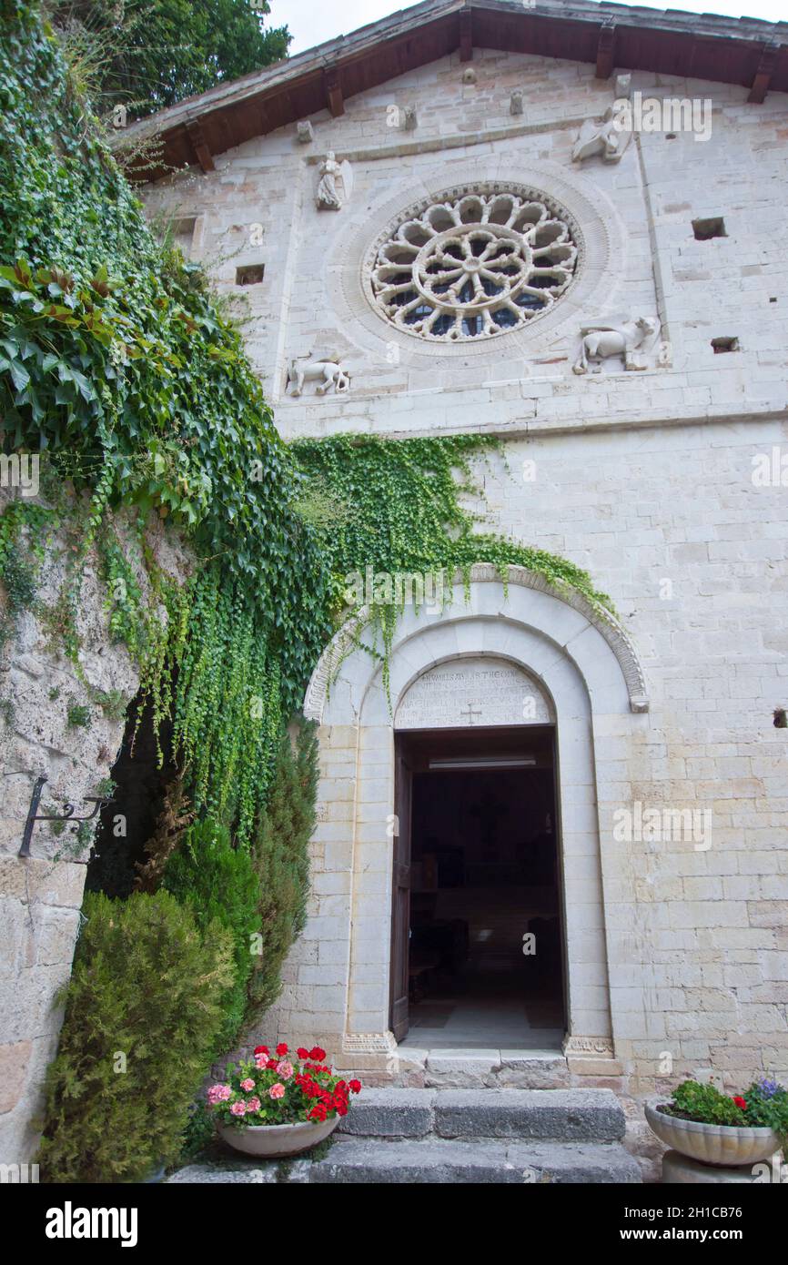 Abbazia di S. Eutizio, Preci, Perugia, Umbria, Italia, Europa Foto Stock