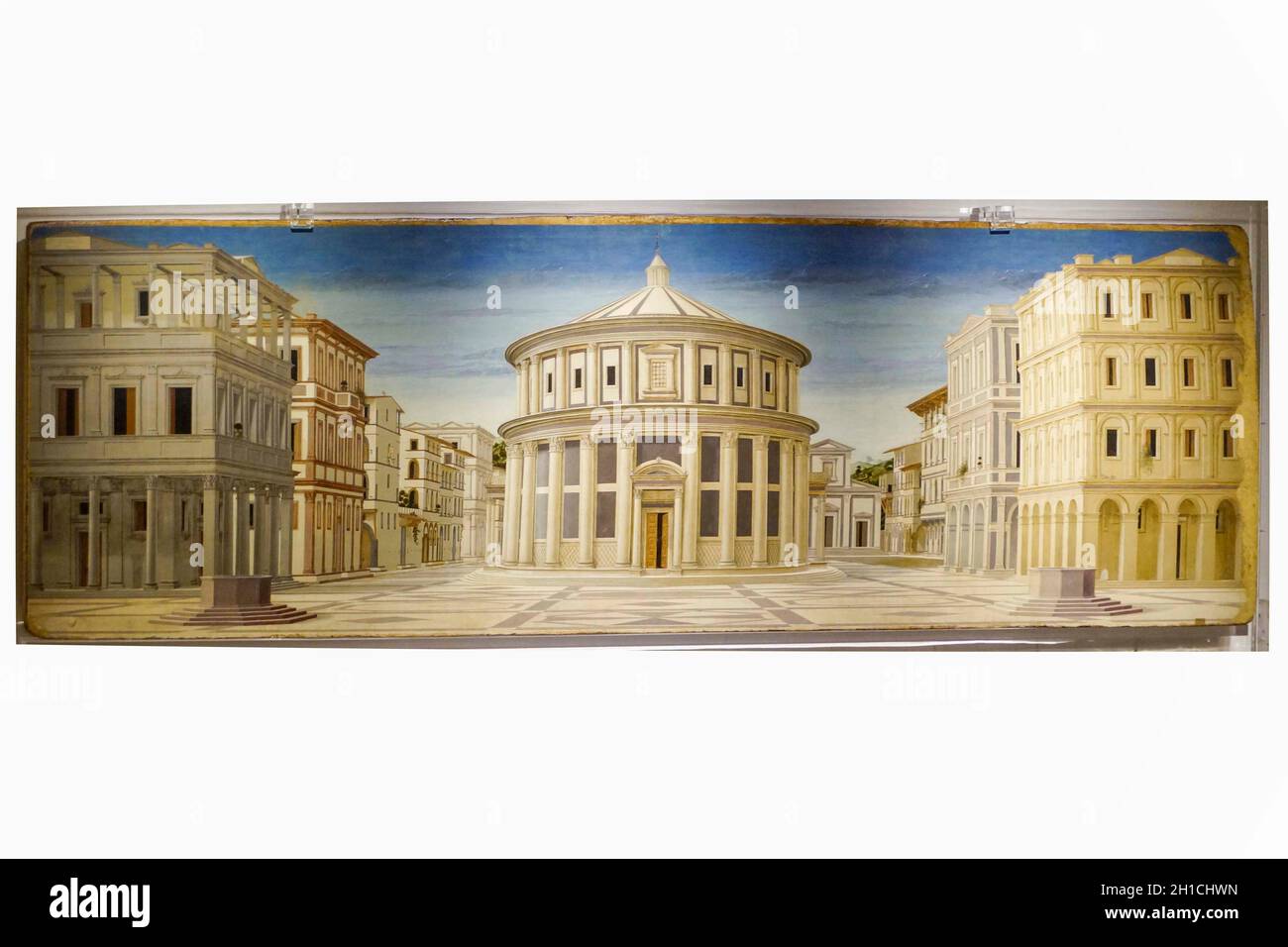 Palazzo Ducale, Città ideale attribuita a Luciano Laurana, Patrimonio dell'Umanità dell'UNESCO, Urbino, Marche, Italia, Europa Foto Stock