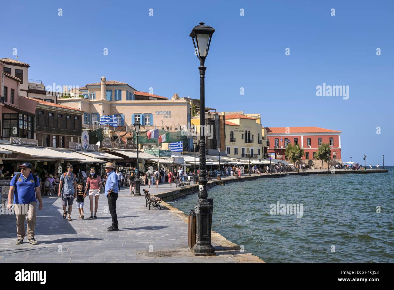 Venezianischer Hafen, Chania, Kreta, Griechenland Foto Stock