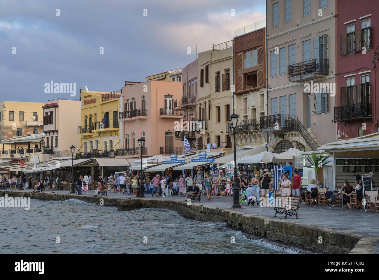Venezianischer Hafen, Chania, Kreta, Griechenland Foto Stock