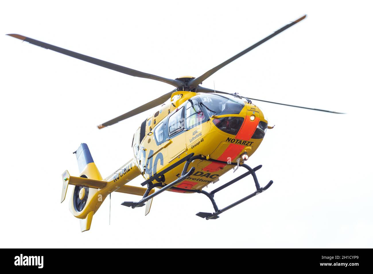 elicottero di salvataggio giallo Foto Stock