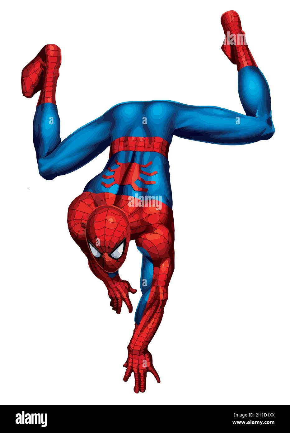 spiderman potere eroe illustrazione arrampicata editoriale Foto Stock