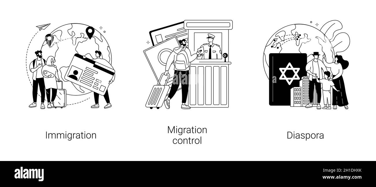 Immagini vettoriali del concetto astratto del permesso di residenza. Illustrazione Vettoriale