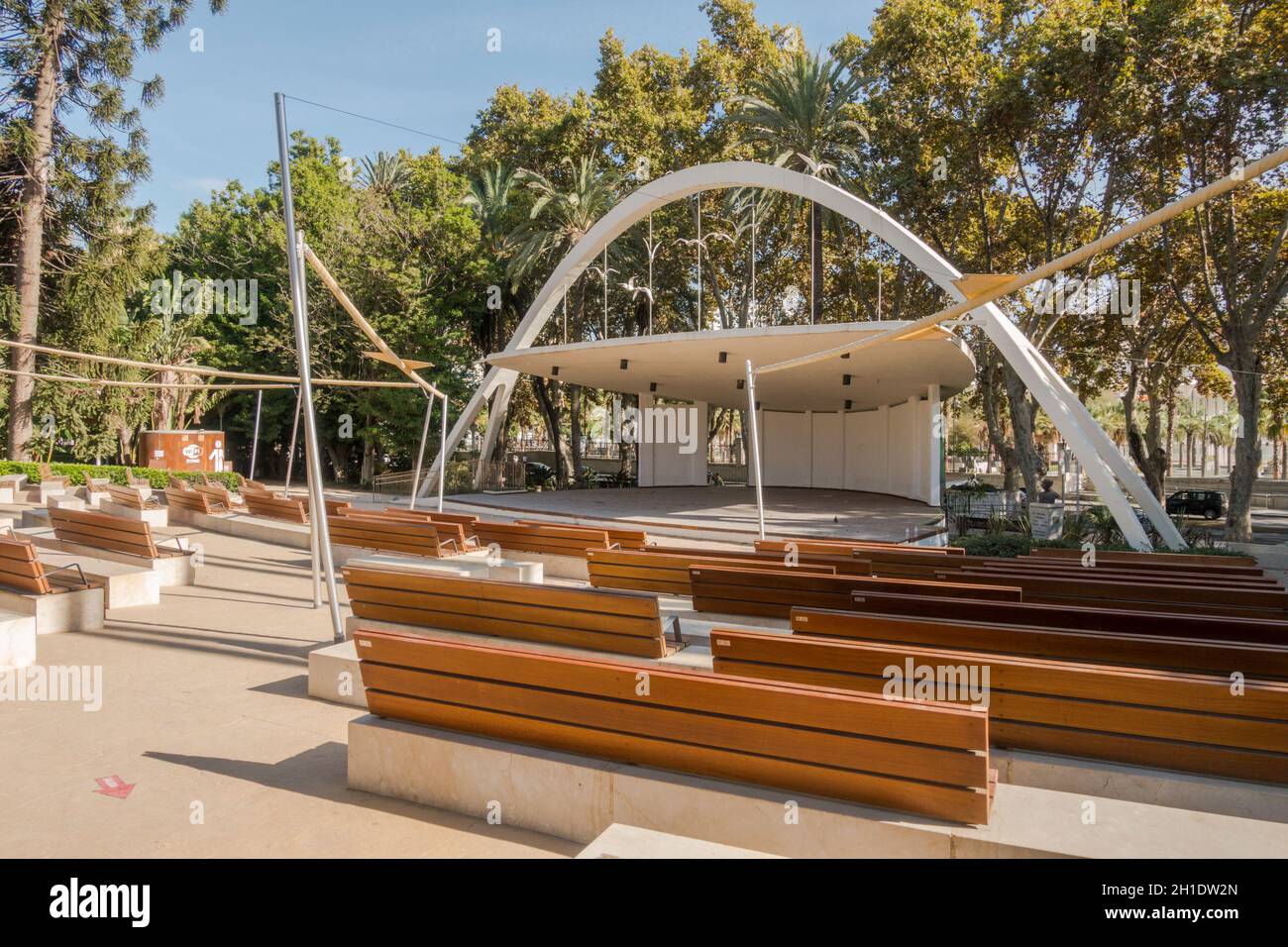 Teatro all'aperto nel parco pubblico di Malaga, Costa del sol, Andalusia, Spagna. Foto Stock