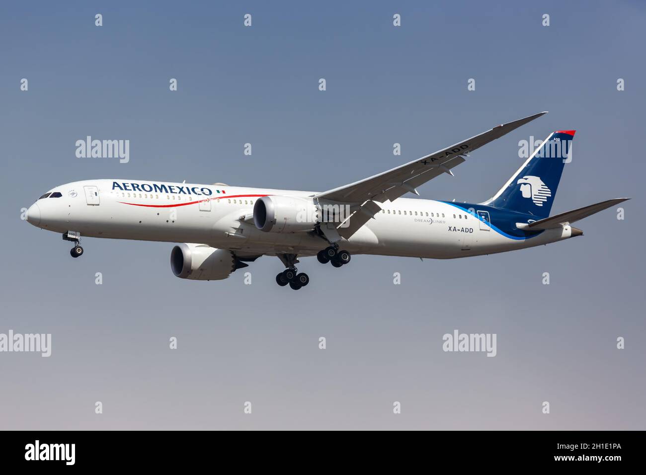 New York City, New York – 29 febbraio 2020: Aeromexico Boeing 787-9 aereo Dreamliner all'aeroporto JFK di New York (JFK). Boeing è un Ameri Foto Stock