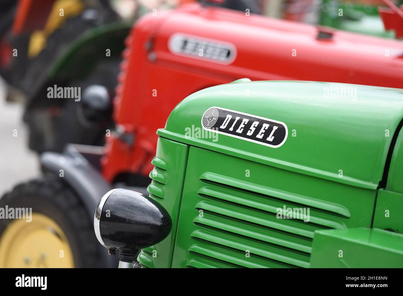 Oldtimer-Traktor-Treffen in Sankt Konrad (Bezirk Gmunden, Oberösterreich) - hier sind jedes Jahr im Sommer weit über 100 alte Traktoren zu bewundern. Foto Stock