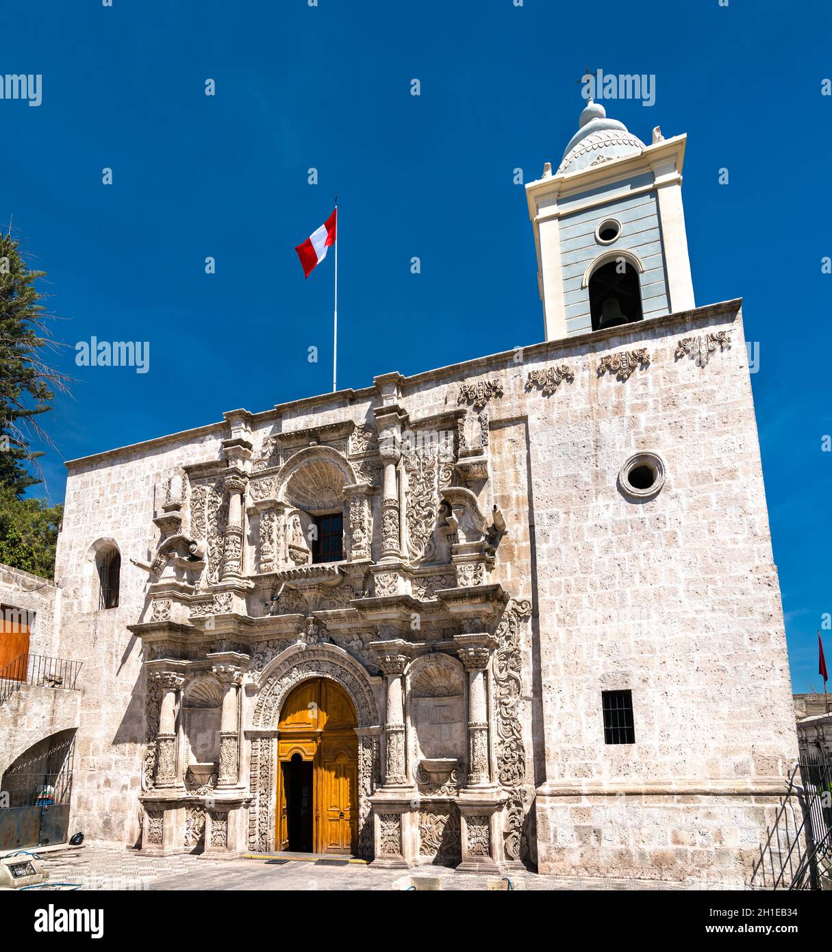 Chiesa di Sant'Agustin ad Arequipa, Perù Foto Stock