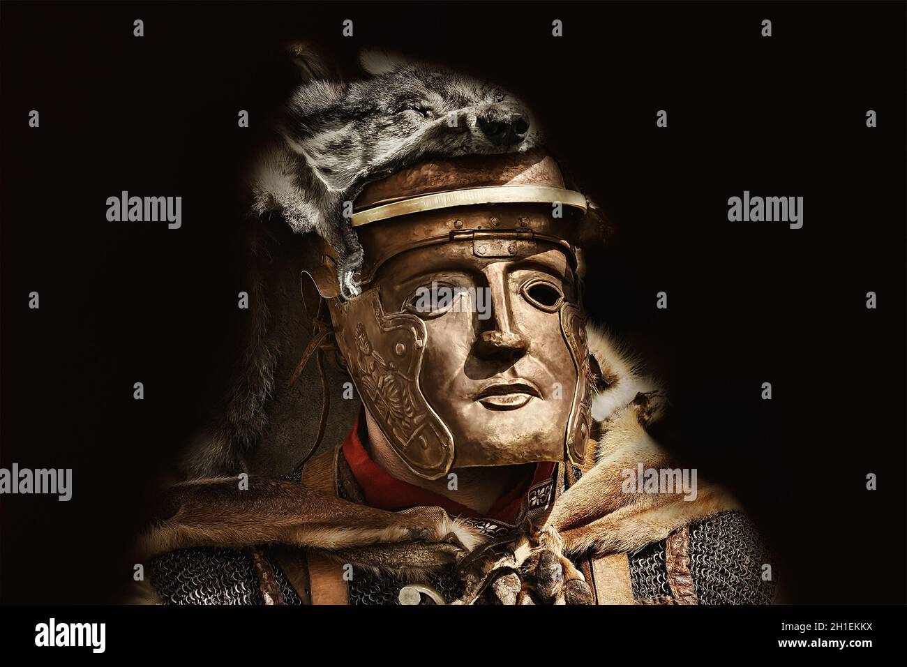 Legionary di Legio i Italica in maschera Foto Stock