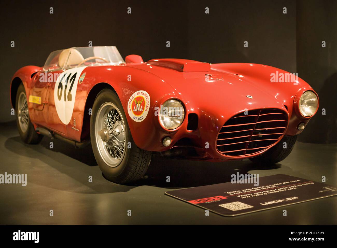 Torino, Italia - 13 agosto 2021: Lancia D24 presentata al Museo Nazionale dell'Automobile (MAUTO) di Torino. Foto Stock