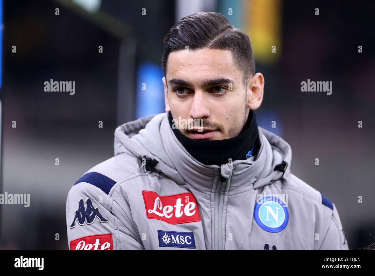 Milano. Italia. 12th febbraio 2020. Coppa Italia semifinale prima tappa. Fc Internazionale E Ssc Napoli. Alex Meret Del Ssc Napoli. Foto Stock