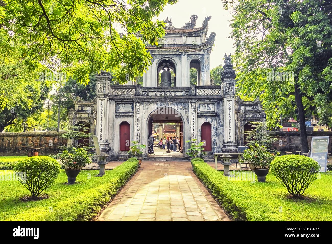 Tempio della Letteratura ad Hanoi, Vietnam Foto Stock