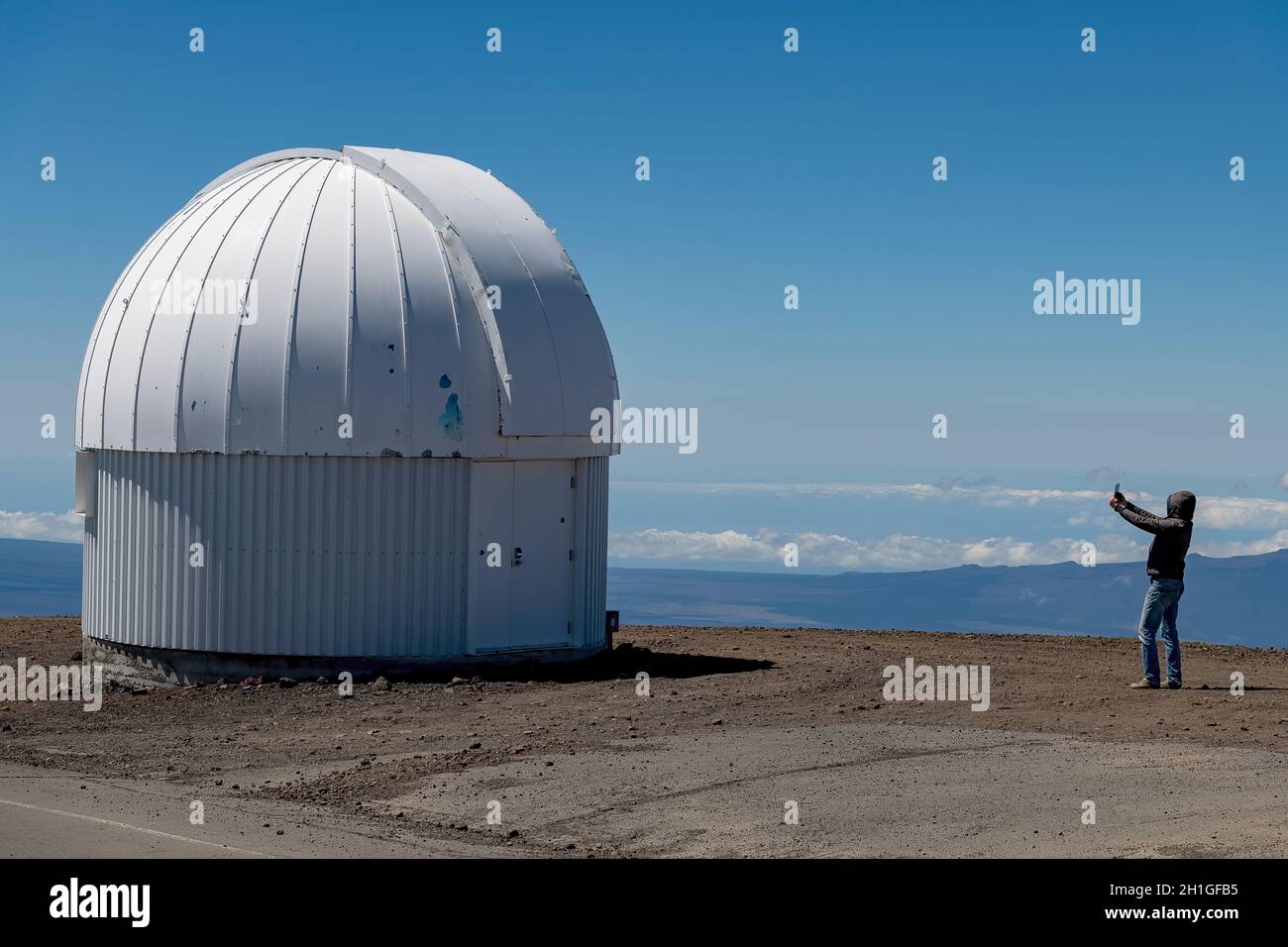 Canada Francia Hawaii Telescopio, Mauna Kea Ice Age Riserva Naturale Area, Big Island, Hawaii Foto Stock