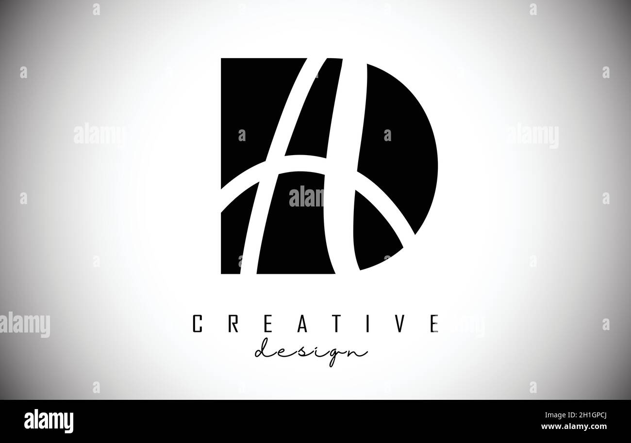 Logo Letters da d a dal design minimalista. Lettere D e A con tipografia geometrica e manoscritta. Illustrazione del vettore creativo con lettere D a Illustrazione Vettoriale