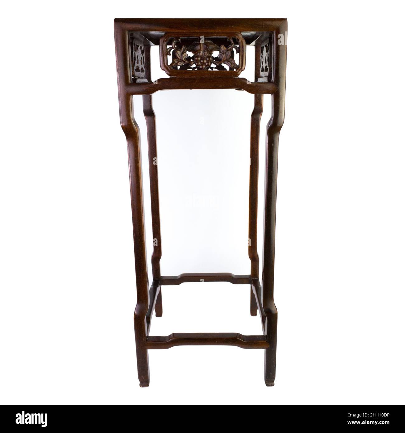 Antico Cinese scolpito legno duro Display Stand Foto Stock